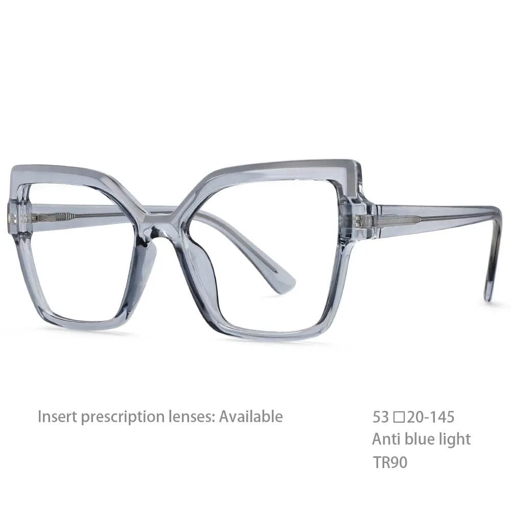 CCspace Women's Full Rim Butterfly Cat Eye Tr 90 Titanium Frame Eyeglasses 54463