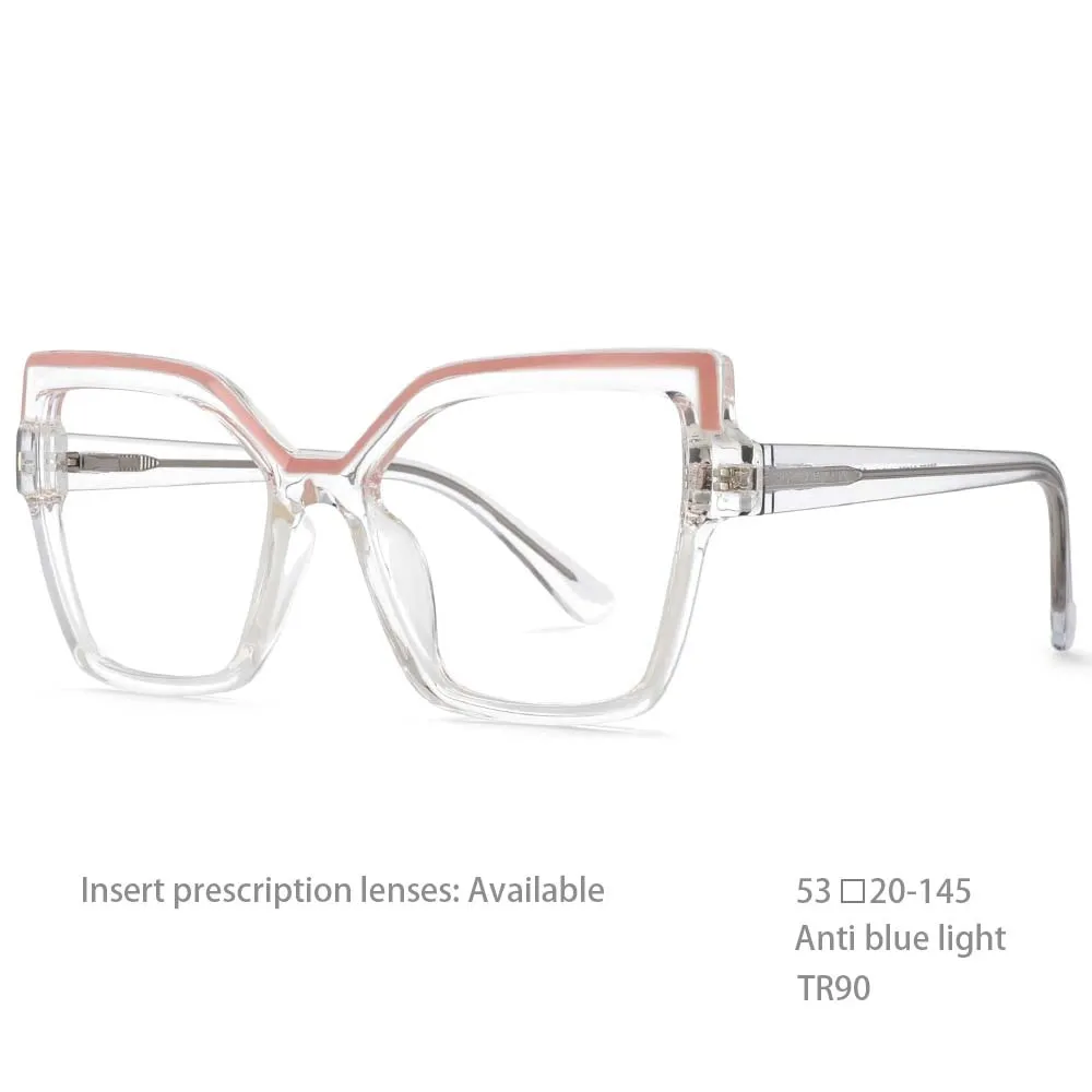 CCspace Women's Full Rim Butterfly Cat Eye Tr 90 Titanium Frame Eyeglasses 54463