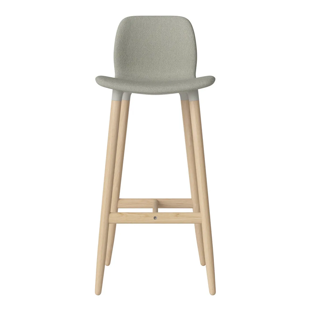 Seed Bar Chair - Upholstered - Oiled Oak Base, White Pigmented
