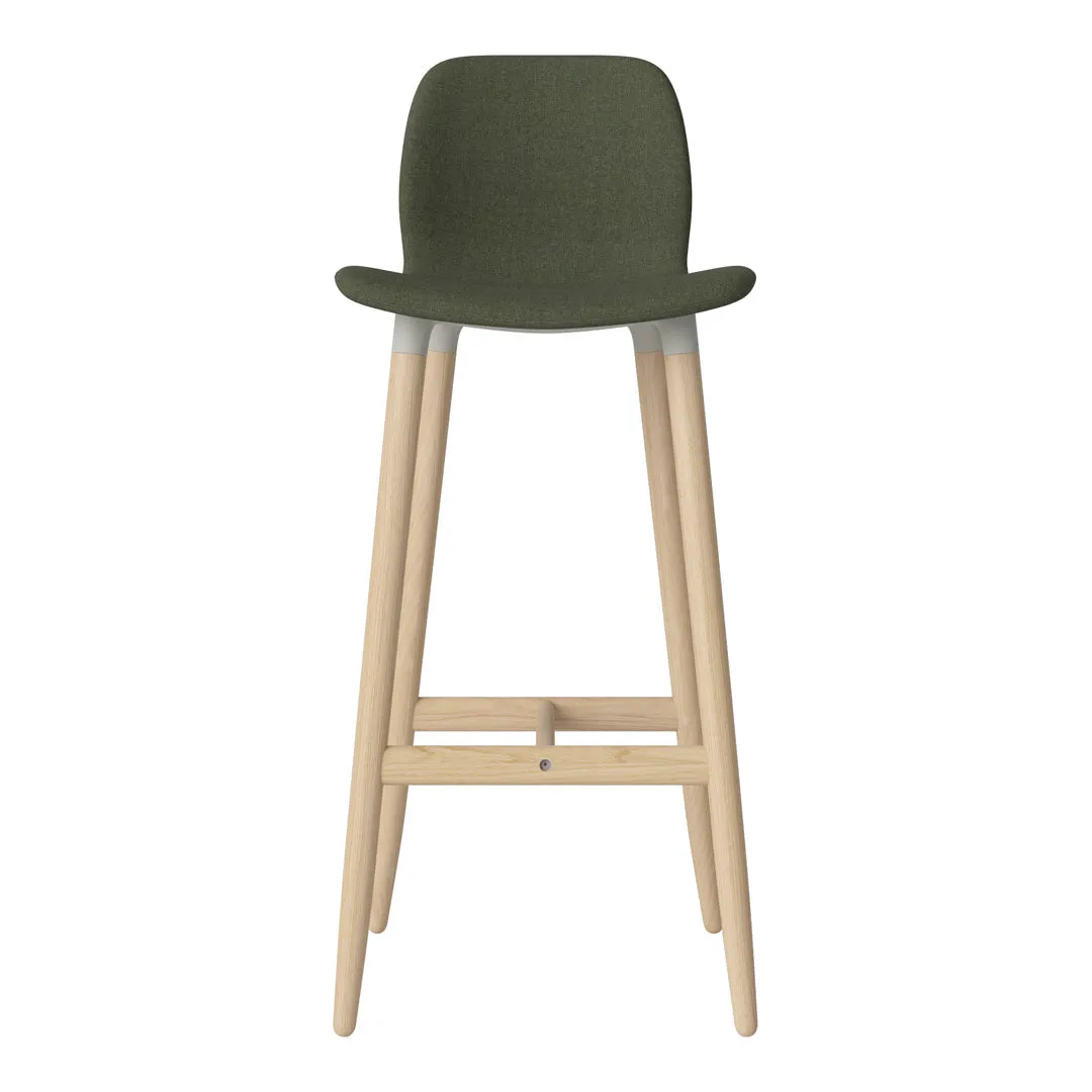 Seed Bar Chair - Upholstered - Oiled Oak Base, White Pigmented