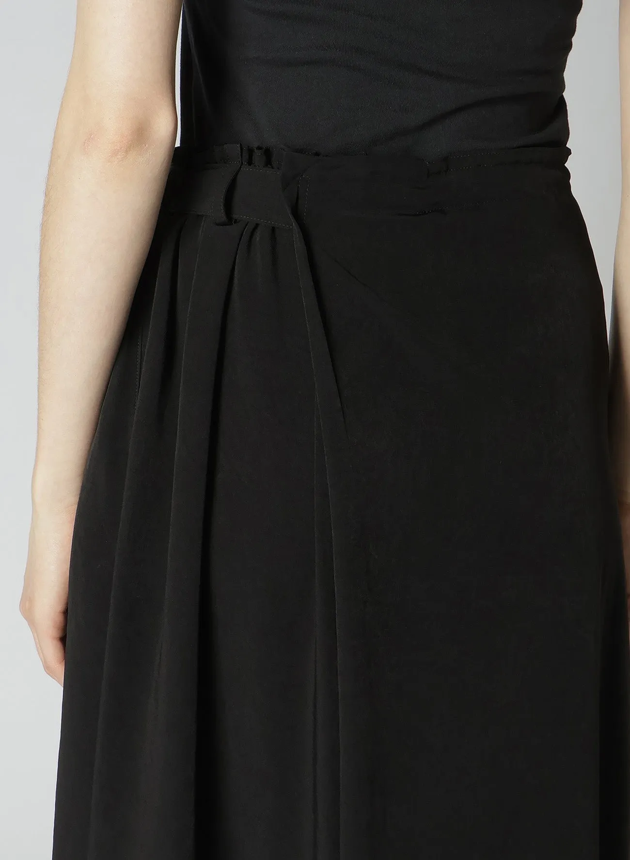 TA/PE CREPE DE CHINE R WRAP SKIRT PANTS A