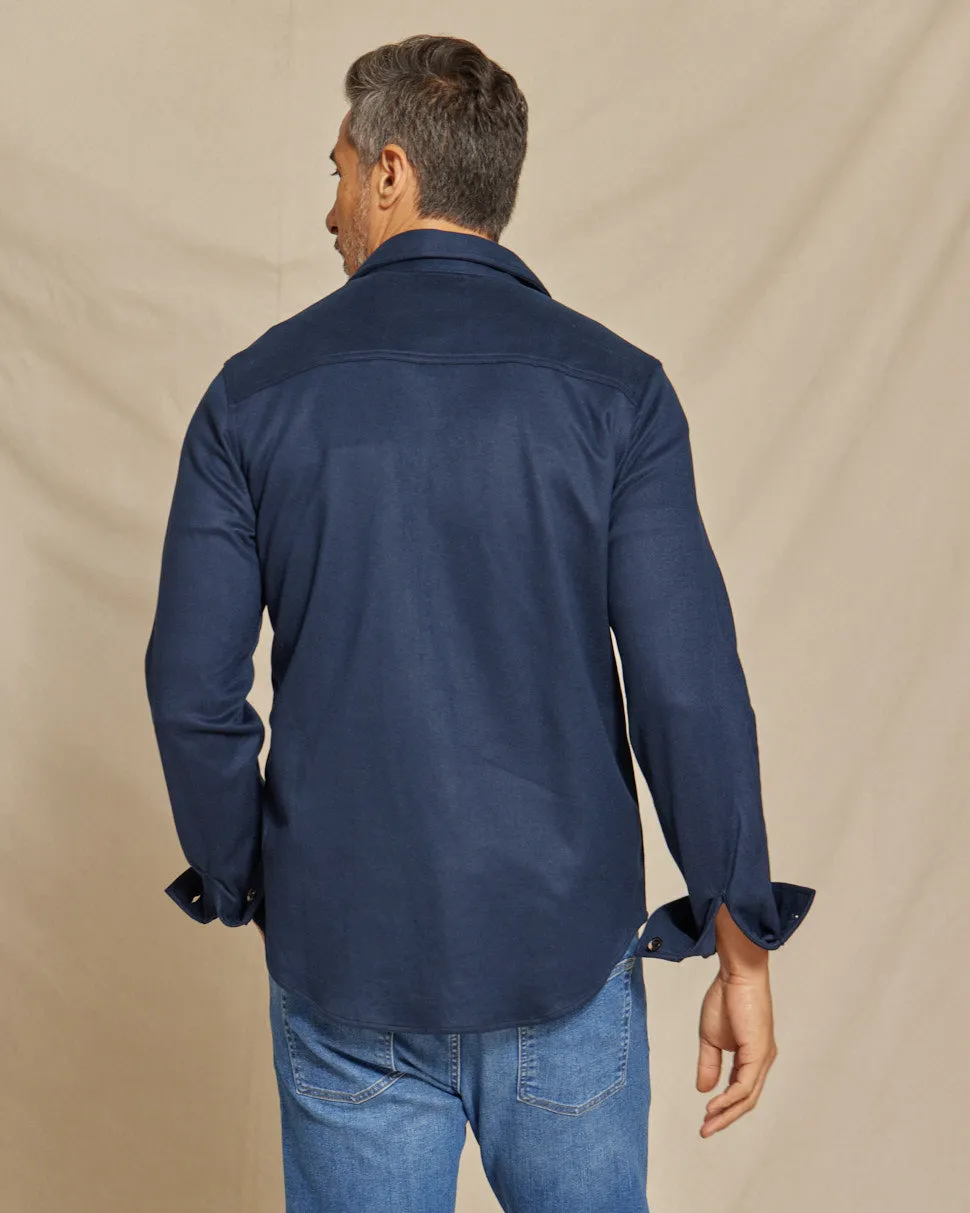 The Connor - Light Weight Wool Tech Shirt Jacket - Navy